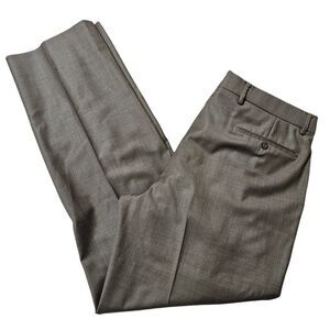 Ballin Classic Super 110s Wool Comfort EZE Flat Front Brown Pants Men's 38‎